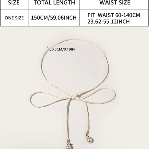 5/$10 NWT Pearl Detained Braided Belt - Picture 3 of 8